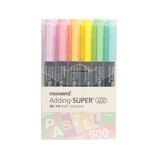 모나미 형광펜 에딩슈퍼600 6색세트 파스텔 (nx)