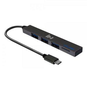 인네트워크 INV073 USB HUB C TO USB 3포트 MICRO SD 리더 슬림형 무전원