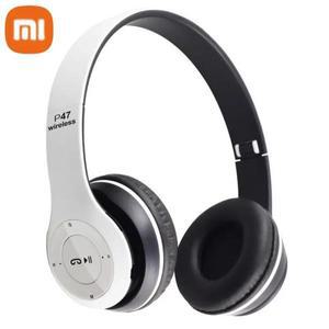 Xiaomi 무선 헤드폰 접이식 HIFI 헤드셋 iPhone 게임 P47 이어 버드 용 마이크 USB 어댑터가있는 소음 차단