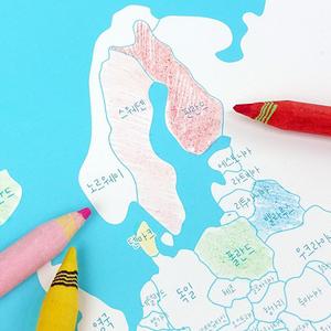 색칠하기 지도선물 색칠여행지도 세계 커플선물 - 백지도 커플여행 컬러링맵 색칠놀이 세계여행지도