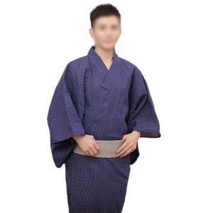 남성 유카타 기모노 남자 일본 린넨 목욕가운 사무라이 전통의상