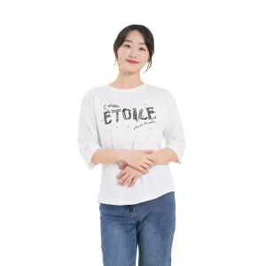 [20%쿠폰+7%페이][올리비아하슬러] 레터링 포인트 면라운드 반팔티_OHDMTS104