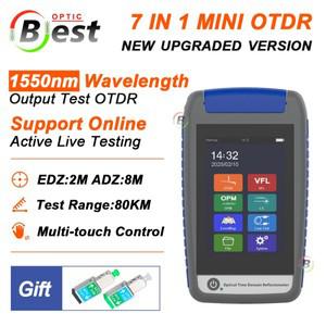 미니 OTDR 광 반사계 활성 광섬유 라이브 테스터 1550nm 22dB 터치 스크린 OPM VFL 이벤트 맵