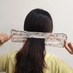 올림머리 헤어밴드 당고 머리끈 도트 패턴 와이어 헤어 장식 꽃무늬 타이 (WFJ8I3R)