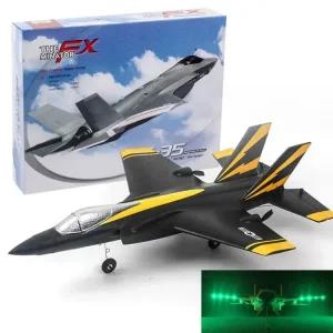 무선 비행기 F35 원격 조종 폼 글라이더 2채널 RC 다채로운 LED 조명 고정익 모델 어린이