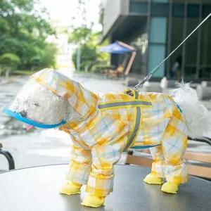 체크 우비 강아지옷 강아지옷 강아지의류 강아지봄옷 강아지여름옷 강아지가을옷