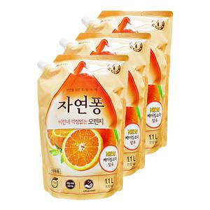 엘지 자연퐁 주방세제 비린내 걱정없는 오렌지 1.1L 3개