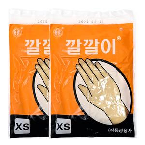 동광 깔깔이 미용장갑 2set (아이보리) 라텍스 고무장갑