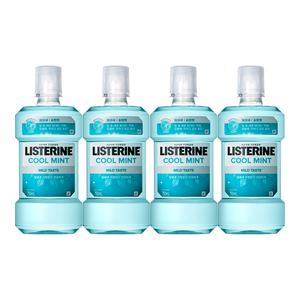 리스테린 쿨민트 마일드, 750ml, 4개 + 증정(토탈케어 마일드, 100ml, 2개)
