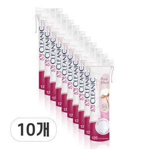 클레아닉 퓨어 소프트 터치 순면 코튼 원형 화장솜 120매 X 10개