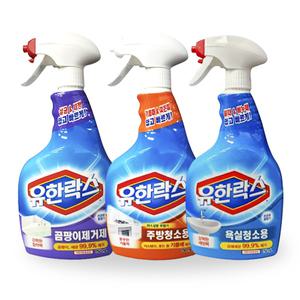 유한락스 욕실청소용/주방청소용/곰팡이제거제 750ml (3종 택)