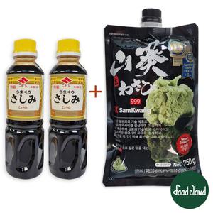 니비시 사시미 간장 소유 (360ml x 2개)+삼광 999 생와사비 750g