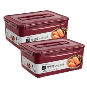 김장시즌 1+1 NEW 김치통:정석 와인 5.5L 원핸들 직사각 김장 물김치 밀폐용기