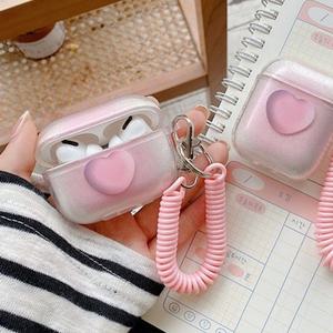 이어폰파우치 핑크 그라데이션 에어팟 케이스 이어폰케이스 아이팟케이스 무선충전케이스