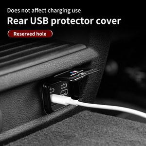 알루미늄 합금 자동차 뒷좌석 USB 포트 먼지 커버, BMW F48 F39 G01 G02 G05 G30 G32 F20 X1 X2 X3 X4 X5 시리즈 3 6 GT 액세서리