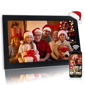 우마이니 디지털 사진 프레임 15.6인치 대형 스마트 WiFi 프레임, 1920 x 1080 HD IPS 터치스크린 사진용 32GB 대용량 메모리, 공유 /어디서나 즉시 가능한 동영상