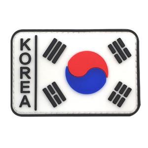 밀리백팩 부착용 PVC 태극기 패치 흰색 군인 벨크로 스티커 대학생