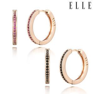 [엘르주얼리] 베이직 14K 원터치 링 귀걸이 (gold pin) ELGPEE230