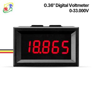 호환 DC 0-33V 0.36 디지털 전압계 세 와이어 5 자리 전압 패널 미터 LED 디스플레이 색상 4 개/