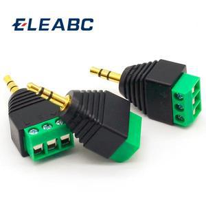 3pcs 3.5mm 3ploe 1/8 인치 스테레오 수 플러그-AV 나사 비디오 발룬 터미널 잭 남성 3 핀 블록 커넥터