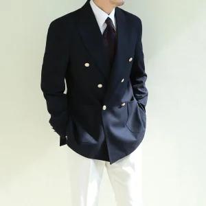 [쿼터]남자 기본핏 나폴리 금장 도금 더블 자켓 1color