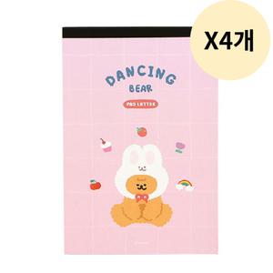 핑크풋 댄싱베어 패드 편지지 손글씨 여성 추천 X4개 BNS
