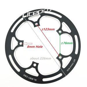 LITEPRO 체인 휠 가드 플레이트 합금 130BCD 52T/53T 단일 속도 스프로킷 보호 디스크 커버 접이식 자전거