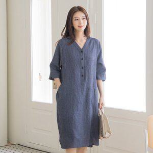 엄마옷 마담4060 반오픈브이넥원피스 여성원피스 -ZOP2504009-