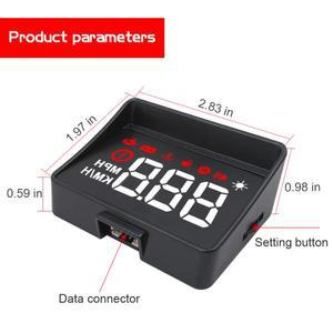 헤드업 디스플레이 OBD2 자동차 HUD GPS 속도계, 앞 유리 프로젝터 스크린, 수온 게이지, A100S