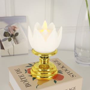 LED 연꽃 받침 초 (화이트) 석가탄신일 부처님오신날 불교 용품 조명 미니