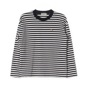 MAISON KITSUNE 메종키츠네 스트라이프 라운드 티셔츠 WOMAN-M