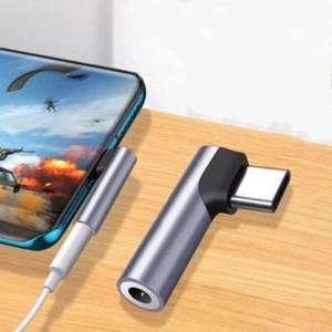 Type-C ~ 3.5mm  어댑터 Usb C 오디오 이어폰 직각 HIFI 유선 변환기