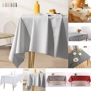 부드러운 가죽 방수 식탁보 테이블보 커버 130x200cm/PVC/사각/린넨/4인/체크/업소용/타로카드/파티/6인/6