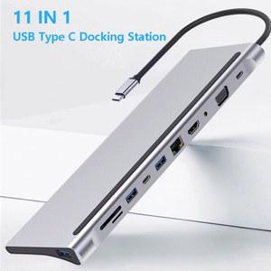 USB C 노트북 도킹 스테이션 HDMI VGA PD LAN RJ45 SD 허브 어댑터 델 HP 호환 XPS 서피스 레노버 씽크패드 도크용