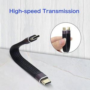 휴대용 Type C USB4 40Gbps 데이터 케이블 ~ 100W 고속 충전 플랫 슬림 FPC 노트북 휴대 전화 전원 은행 용 짧은 코드