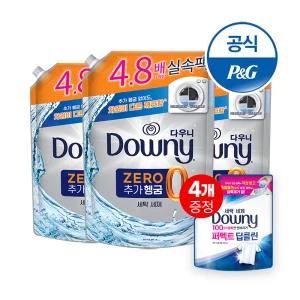 다우니 프리미엄 세탁세제 헹굼제로 리필1.4Lx3개 + 증정 200ml 4개