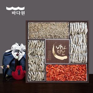 바다원 [명절선물세트] 고급 멸치세트 2호(중량 840g, 건새우 외 멸치 3종)