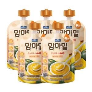 [매일] 맘마밀 이유식 퓨레 바나나와단호박 100g 5팩 (6개월)