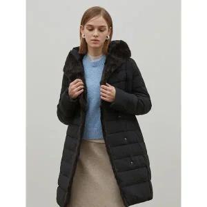 [하프클럽/]천연 머스크랫 퍼 FUR 스트레치 패딩 코트-사이즈 55~88까지