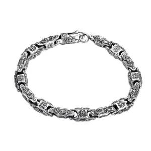 MINISHELL 순은 은 실버 925 팔찌 silver 남자 여자 체인 8mm 금강저 불교 입체 부적