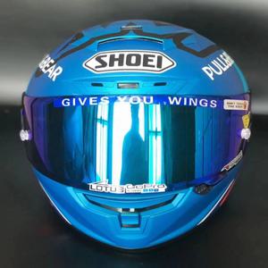 오토바이 바이크 풀 페이스 헬멧 헬맷 SHOEI X-Spirit III 블루 골드 앤트 X-포틴 X14 스포츠 자전거 레이