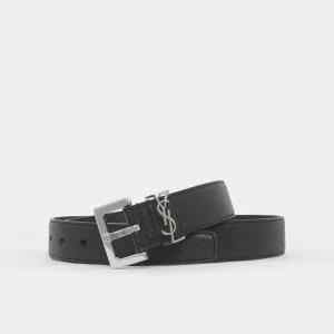 25SS 모노그램 YSL로고 3CM 레더 남성 벨트 634440 BRM0E 1000