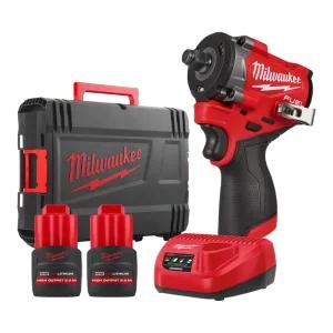 밀워키 M12 FIW2F12-252X 충전 임팩 렌치 12V 2.5Ah 고출력 배터리 2개 세트