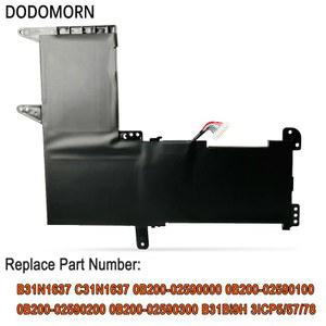 호환 배터리, S15 DODOMORN F510UA 노트북 ASUS S510UQ X510UQ VivoBook X510UF X510UA X510 B31N1637 S510UR 42WH, S510UN S510UA F510UQ