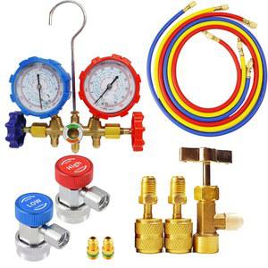 R410A R22 R134A 세트 호스 매니폴드 충전 가능 게 커플러 냉동 A/C 탭 어댑터 HVAC 조정 R404A 가능한