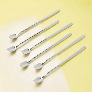 7day 롱티스푼 6p 세트 17cm 스테인리스 숟가락/가정용/가게/업소/업장/일자/뷔페/식당/요플레/파르페/실버