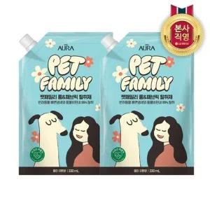 [엘지생활건강]아우라 펫패밀리 룸앤패브릭 탈취제 클린 코튼 리필 330mL x 2개