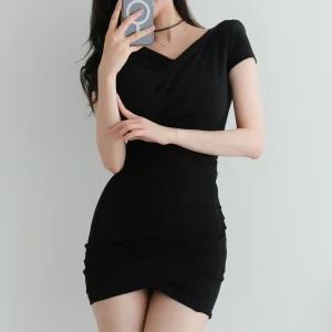 포인보 튤립 셔링 슬림 미니스커트 AC0374