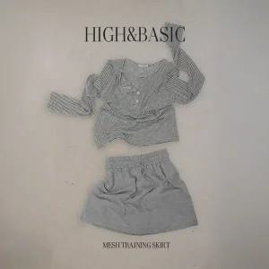 핫핑 [하이베이직] HB-027 메쉬 밴딩 트레이닝 스커트 (속바지내장)