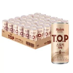 맥심 TOP 티오피 스모키라떼 캔커피 200ml x 36개입